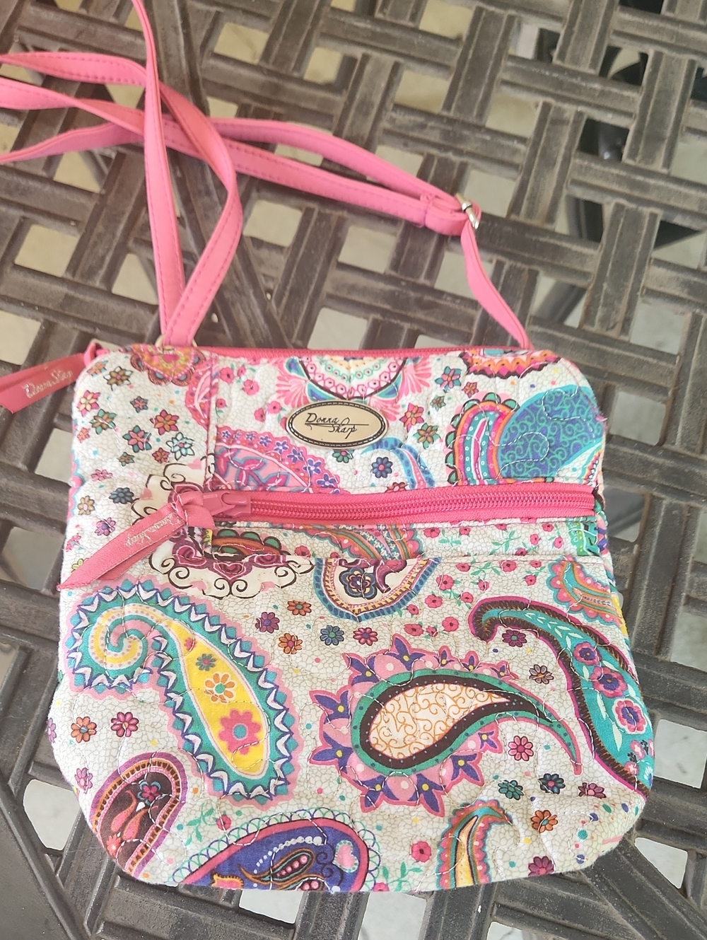 Donna Sharp Pink Paisley-Print Crossbody Bag with Adjustable Strap